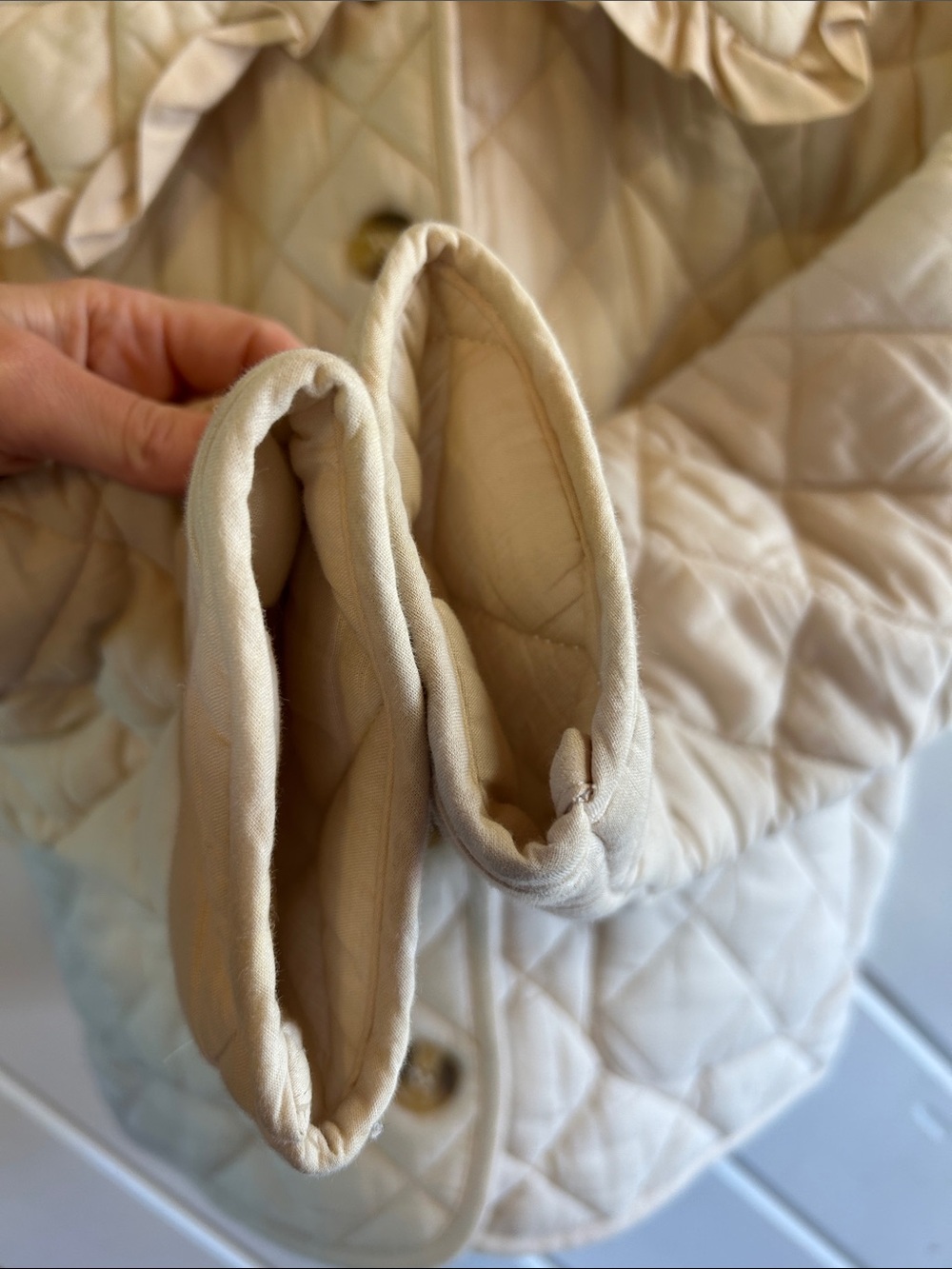 MABLE Quilted Ruffle Collar Jacket - Picture 7 of 12